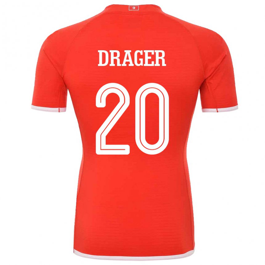 Damen Tunesische Mohamed Drager #20 Rot Heimtrikot Trikot 22-24 T-shirt