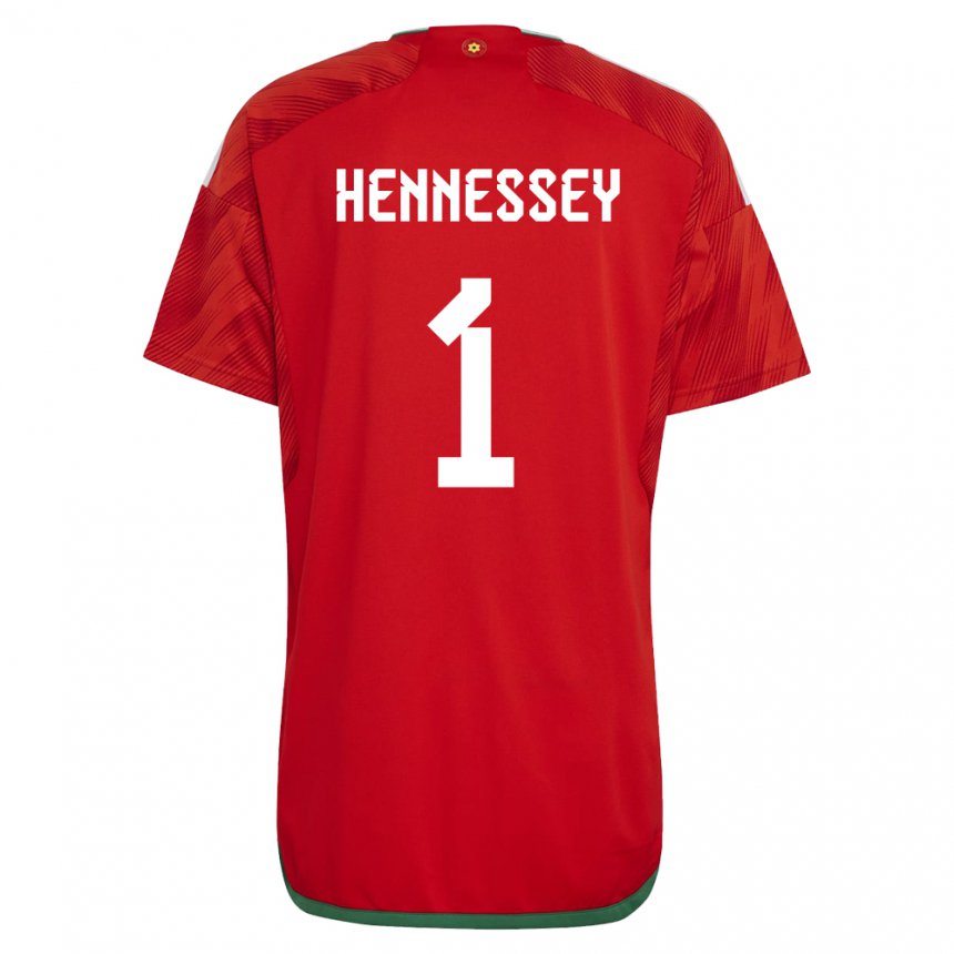 Damen Walisische Wayne Hennessey #1 Rot Heimtrikot Trikot 22-24 T-shirt