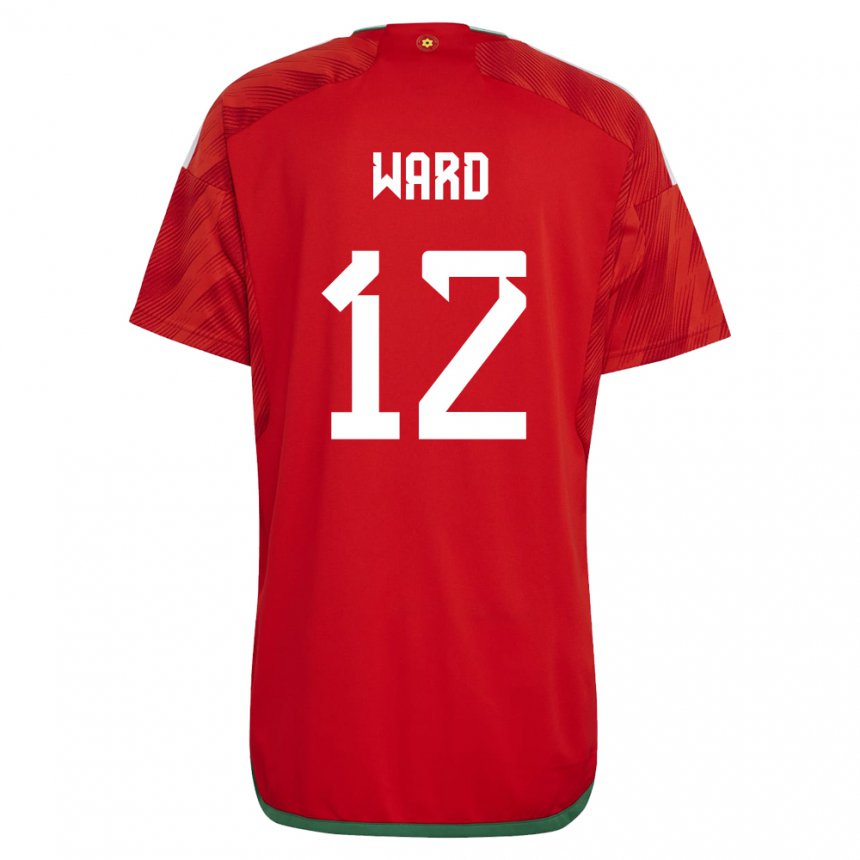 Damen Walisische Danny Ward #12 Rot Heimtrikot Trikot 22-24 T-shirt