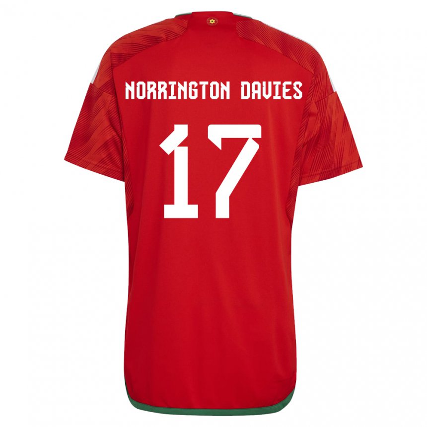 Damen Walisische Rhys Norrington Davies #17 Rot Heimtrikot Trikot 22-24 T-shirt