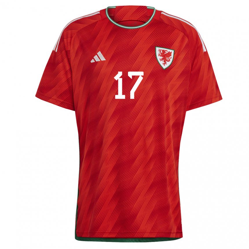Damen Walisische Rhys Norrington Davies #17 Rot Heimtrikot Trikot 22-24 T-shirt