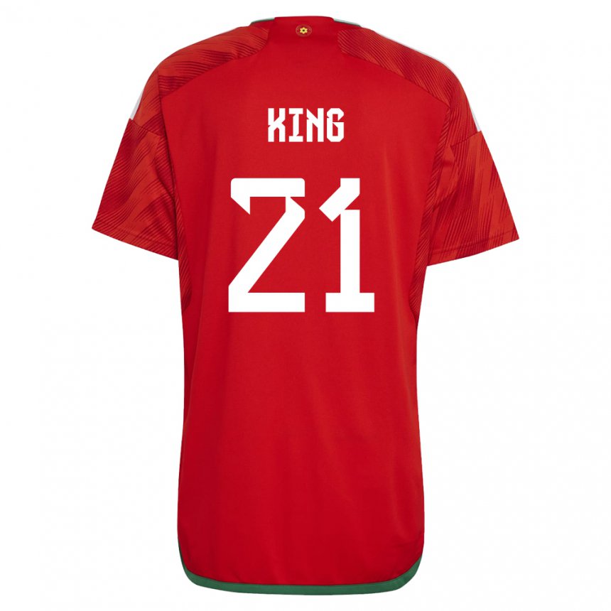 Damen Walisische Tom King #21 Rot Heimtrikot Trikot 22-24 T-shirt
