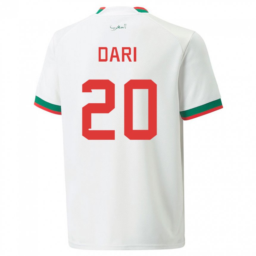 Damen Marokkanische Achraf Dari #20 Weiß Auswärtstrikot Trikot 22-24 T-shirt