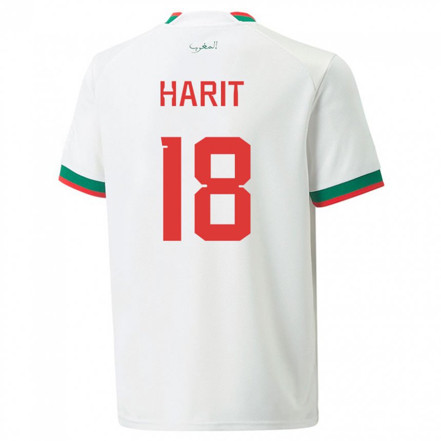 Damen Marokkanische Amine Harit #18 Weiß Auswärtstrikot Trikot 22-24 T-shirt
