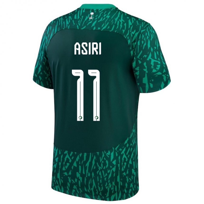 Damen Saudi-arabische Haitham Asiri #11 Dunkelgrün Auswärtstrikot Trikot 22-24 T-shirt