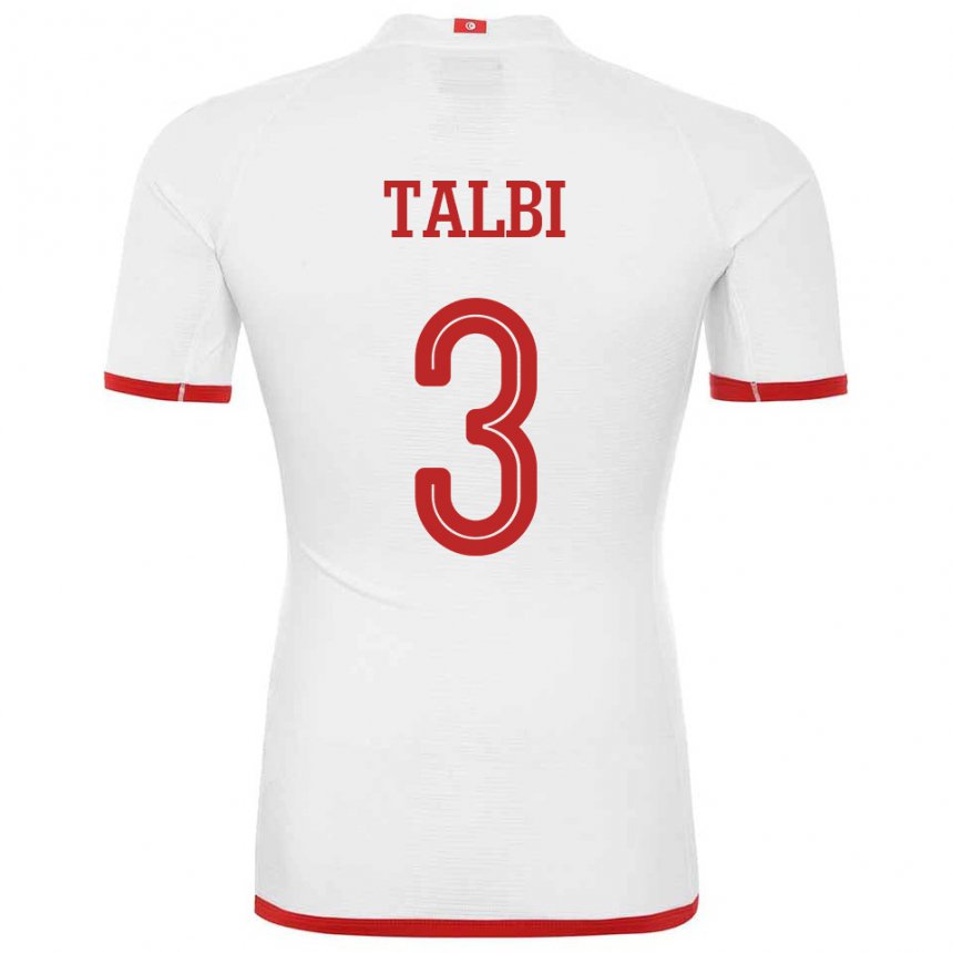 Damen Tunesische Montassar Talbi #3 Weiß Auswärtstrikot Trikot 22-24 T-shirt