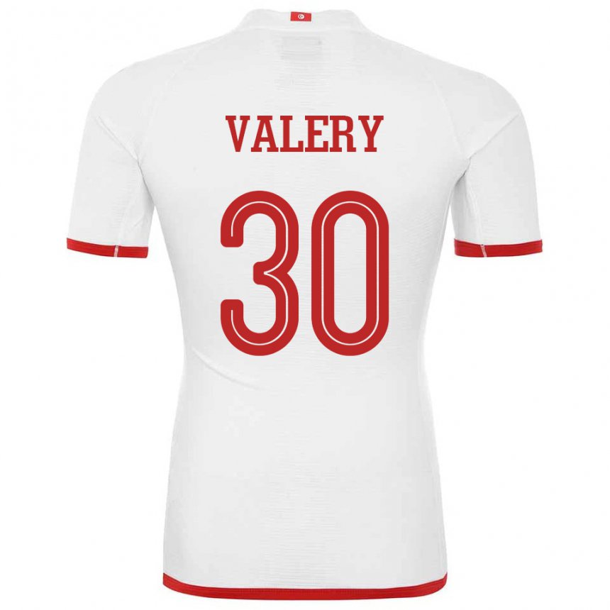 Damen Tunesische Yann Valery #30 Weiß Auswärtstrikot Trikot 22-24 T-shirt