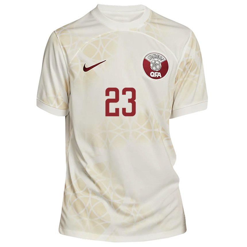 Damen Katarische Assim Madibo #23 Goldbeige Auswärtstrikot Trikot 22-24 T-shirt