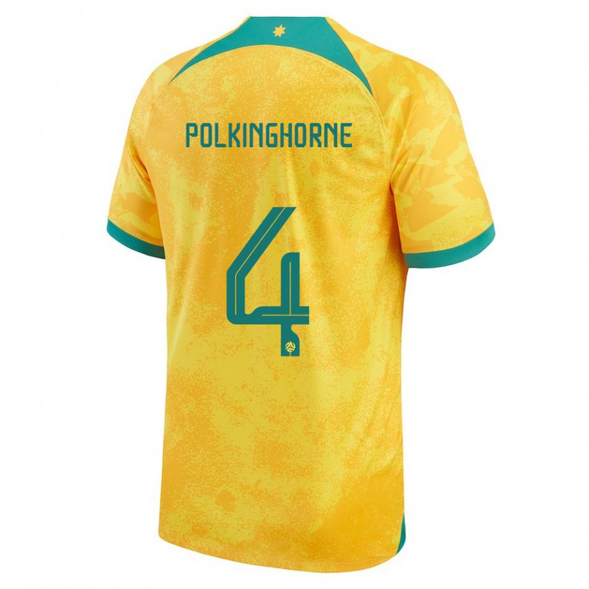 Kinder Australische Clare Polkinghorne #4 Gold Heimtrikot Trikot 22-24 T-shirt