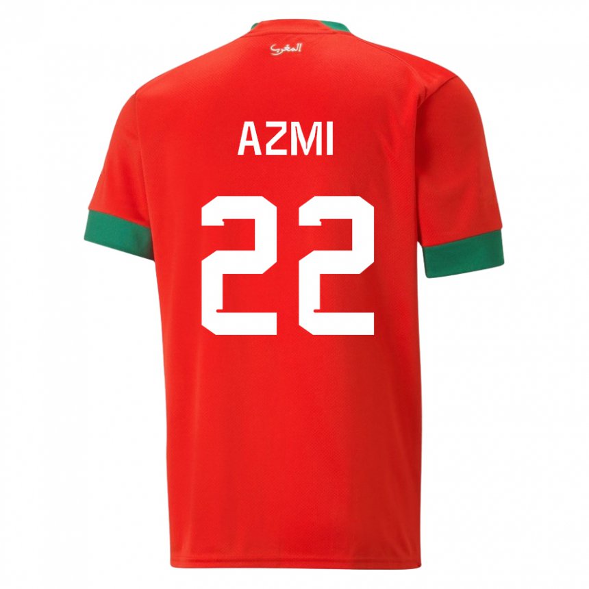 Kinder Marokkanische Ahmed Azmi #22 Rot Heimtrikot Trikot 22-24 T-shirt