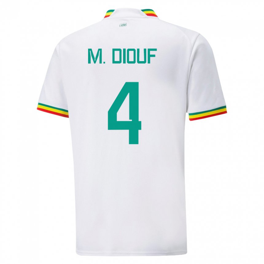 Kinder Senegalesische Mame Diarra Diouf #4 Weiß Heimtrikot Trikot 22-24 T-shirt