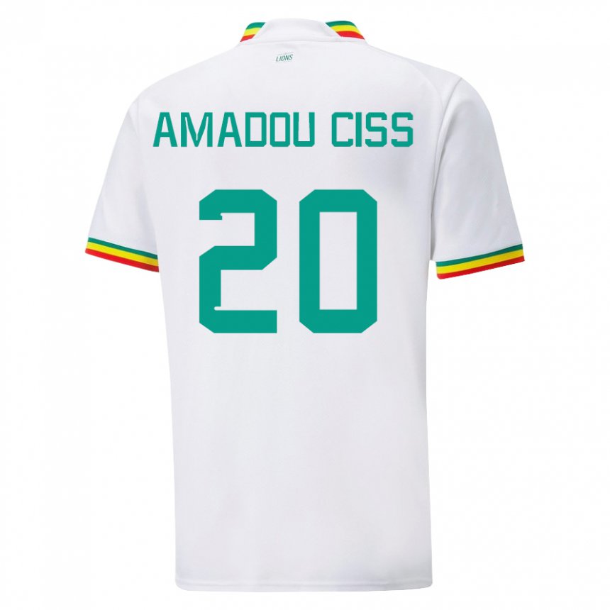 Kinder Senegalesische Amadou Ciss #20 Weiß Heimtrikot Trikot 22-24 T-shirt