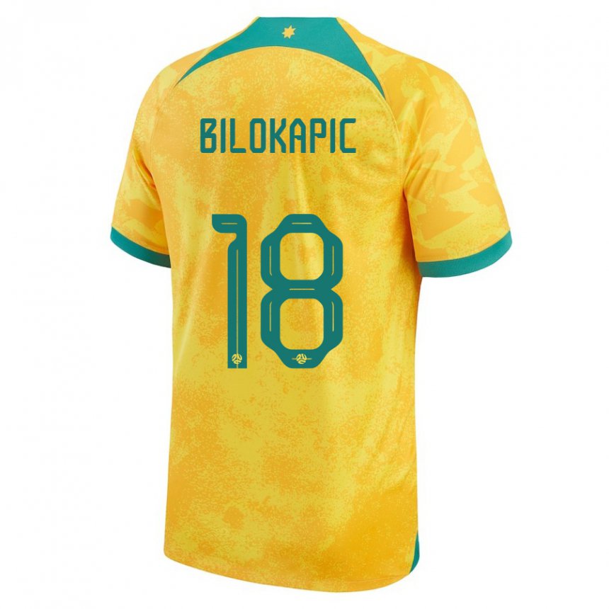 Kinder Australische Nicholas Bilokapic #18 Gold Heimtrikot Trikot 22-24 T-shirt