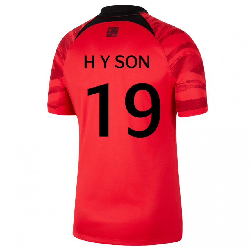 Kinder Südkoreanische Son Hwa Yeon #19 Rot Schwarz Heimtrikot Trikot 22-24 T-shirt