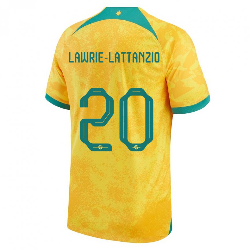 Kinder Australische Luis Lawrie Lattanzio #20 Gold Heimtrikot Trikot 22-24 T-shirt