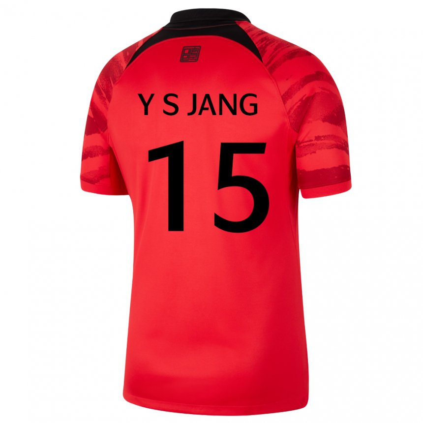 Kinder Südkoreanische Jang Yun Sik #15 Rot Schwarz Heimtrikot Trikot 22-24 T-shirt