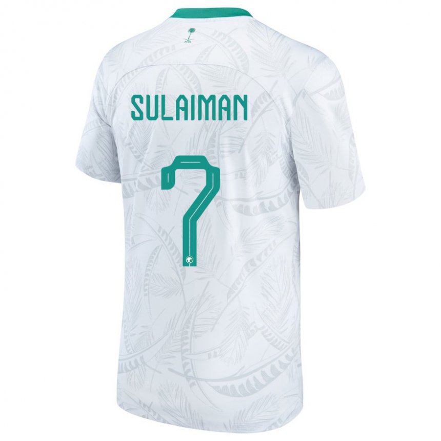 Kinder Saudi-arabische Mohammed Sulaiman #7 Weiß Heimtrikot Trikot 22-24 T-shirt