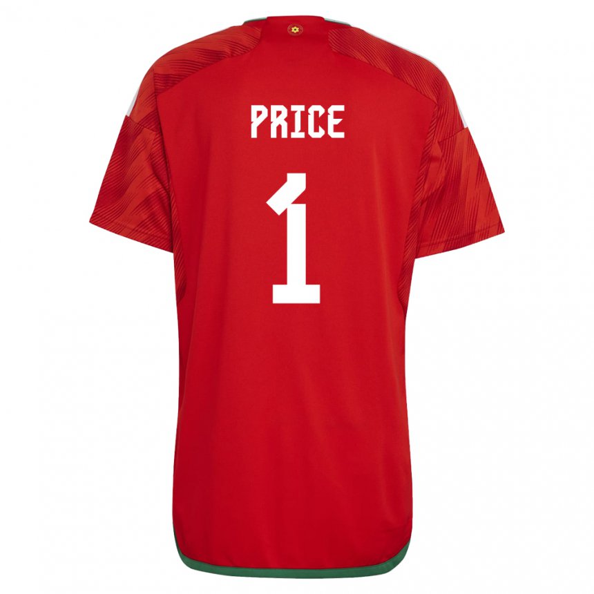 Kinder Walisische Jo Price #1 Rot Heimtrikot Trikot 22-24 T-shirt