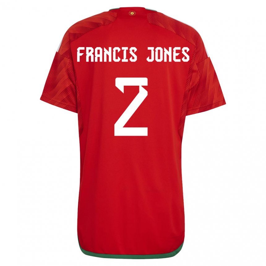 Kinder Walisische Maria Francis Jones #2 Rot Heimtrikot Trikot 22-24 T-shirt