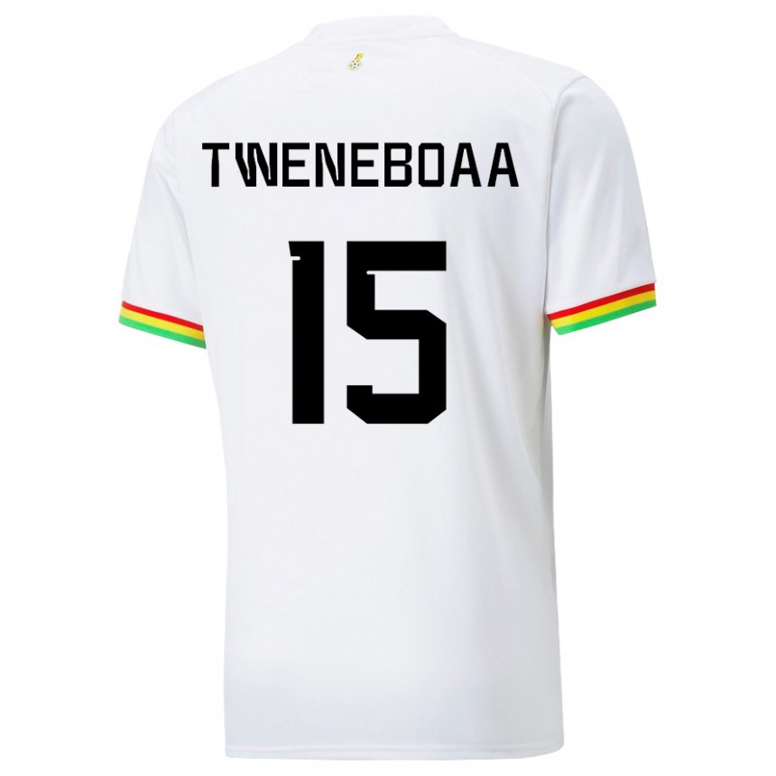Kinder Ghanaische Justice Tweneboaa #15 Weiß Heimtrikot Trikot 22-24 T-shirt