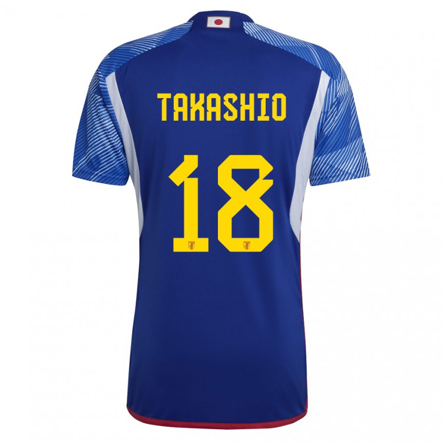Kinder Japanische Hayase Takashio #18 Königsblau Heimtrikot Trikot 22-24 T-shirt