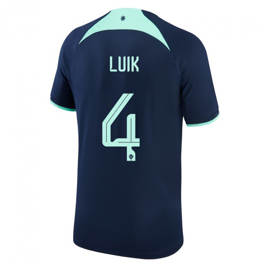 Kinder Australische Aivi Luik #4 Dunkelblau Auswärtstrikot Trikot 22-24 T-shirt