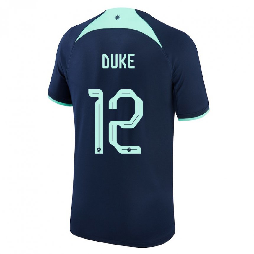 Kinder Australische Mitch Duke #12 Dunkelblau Auswärtstrikot Trikot 22-24 T-shirt