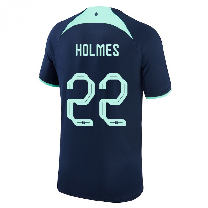 Kinder Australische Jordan Holmes #22 Dunkelblau Auswärtstrikot Trikot 22-24 T-shirt