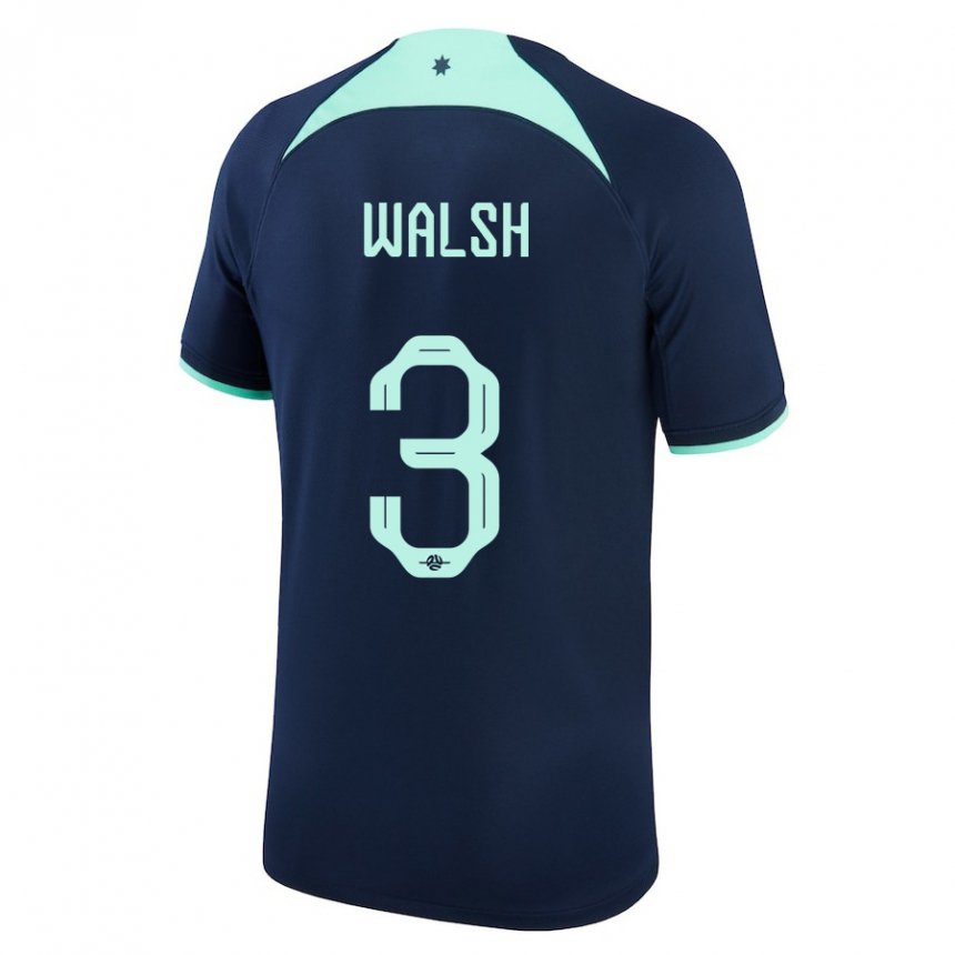 Kinder Australische Daniel Walsh #3 Dunkelblau Auswärtstrikot Trikot 22-24 T-shirt