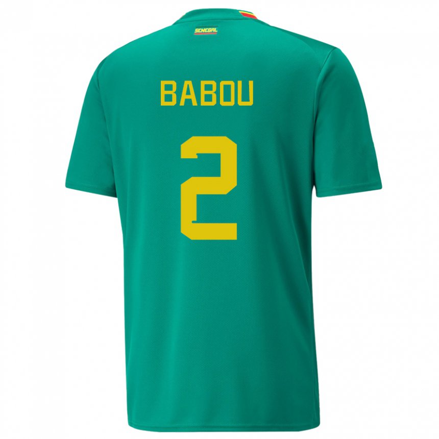 Kinder Senegalesische Marieme Babou #2 Grün Auswärtstrikot Trikot 22-24 T-shirt