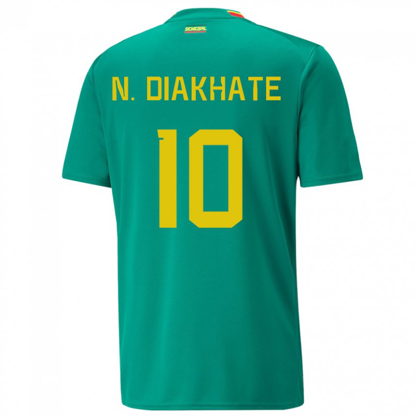 Kinder Senegalesische Ndeye Awa Diakhate #10 Grün Auswärtstrikot Trikot 22-24 T-shirt