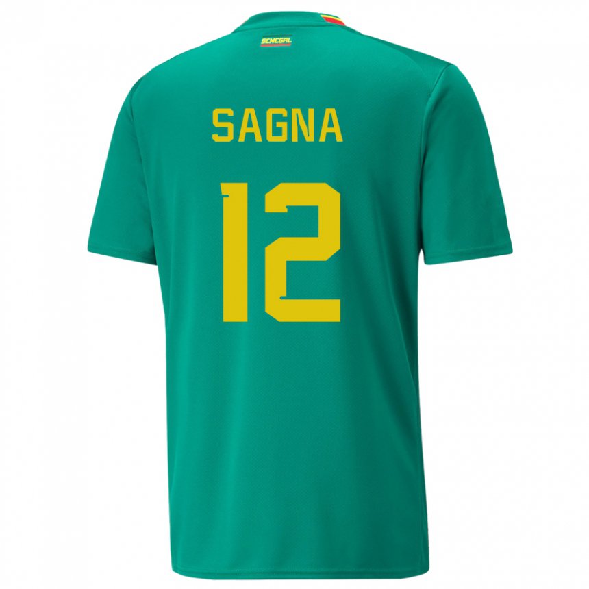Kinder Senegalesische Safietou Sagna #12 Grün Auswärtstrikot Trikot 22-24 T-shirt