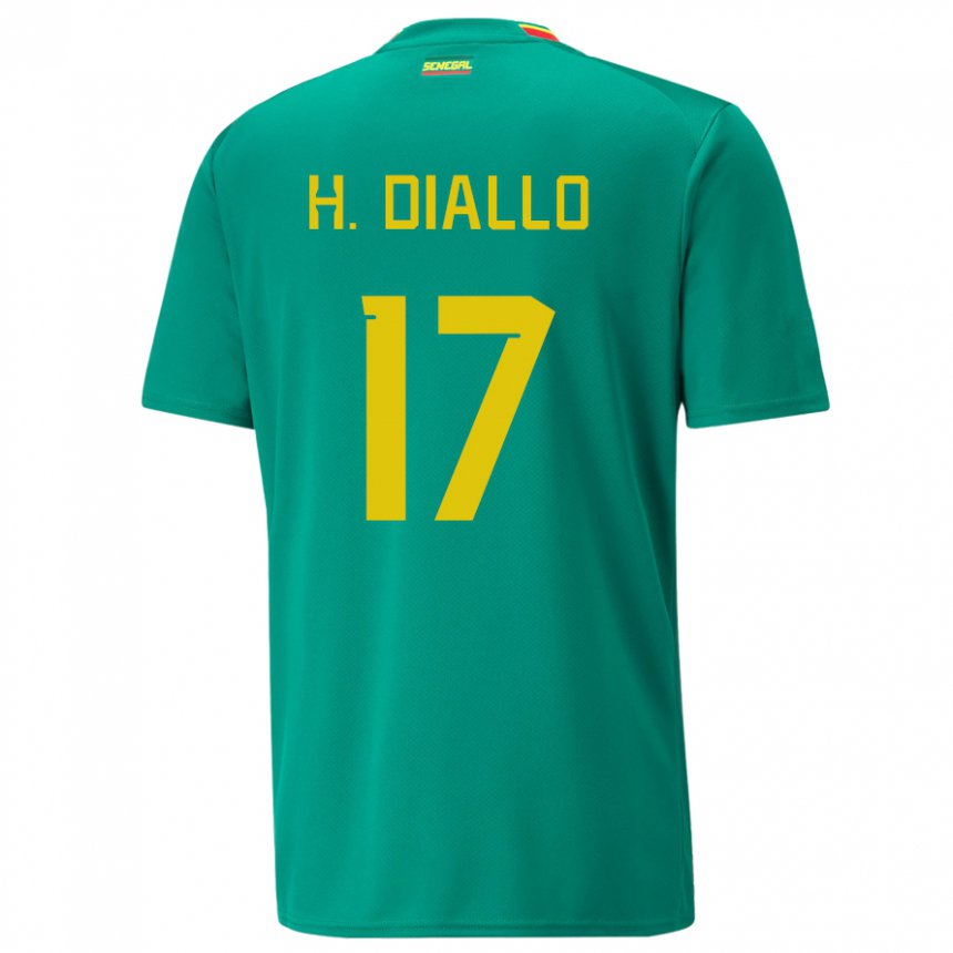 Kinder Senegalesische Hapsatou Malado Diallo #17 Grün Auswärtstrikot Trikot 22-24 T-shirt