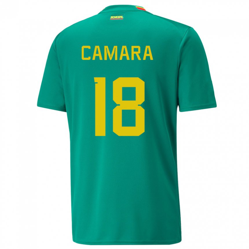 Kinder Senegalesische Meta Camara #18 Grün Auswärtstrikot Trikot 22-24 T-shirt