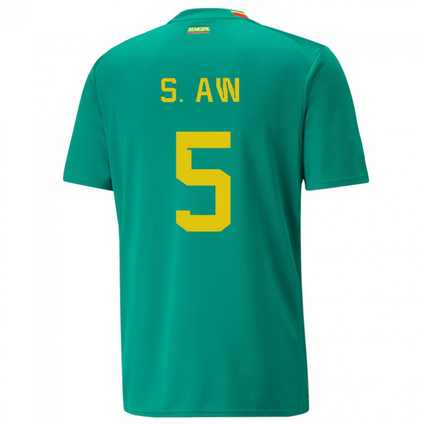 Kinder Senegalesische Souleymane Aw #5 Grün Auswärtstrikot Trikot 22-24 T-shirt