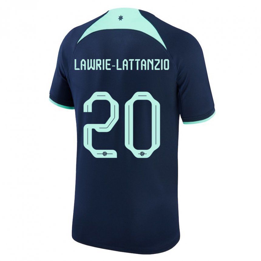 Kinder Australische Luis Lawrie Lattanzio #20 Dunkelblau Auswärtstrikot Trikot 22-24 T-shirt