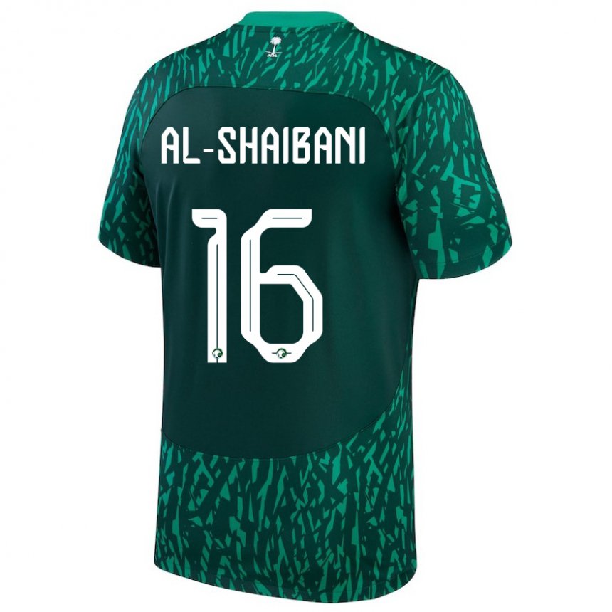 Kinder Saudi-arabische Asrar Al Shaibani #16 Dunkelgrün Auswärtstrikot Trikot 22-24 T-shirt