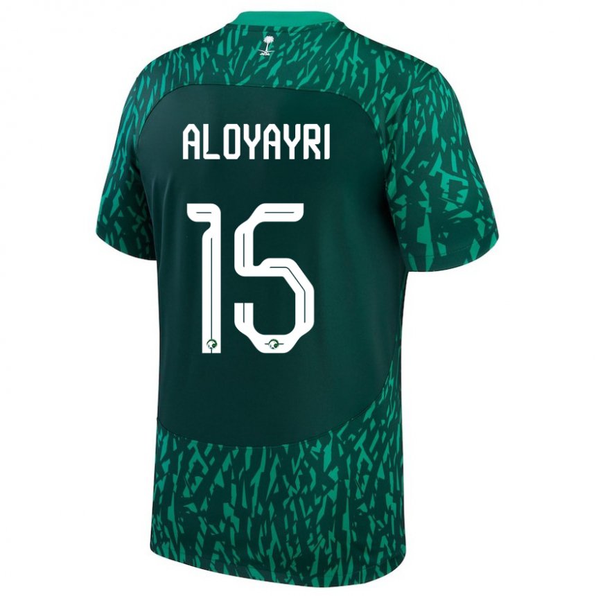 Kinder Saudi-arabische Abdulmalik Aloyayri #15 Dunkelgrün Auswärtstrikot Trikot 22-24 T-shirt