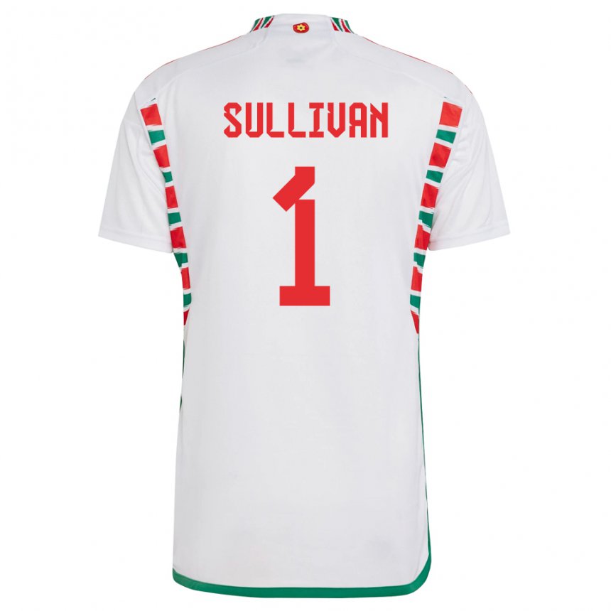 Kinder Walisische Laura O Sullivan #1 Weiß Auswärtstrikot Trikot 22-24 T-shirt