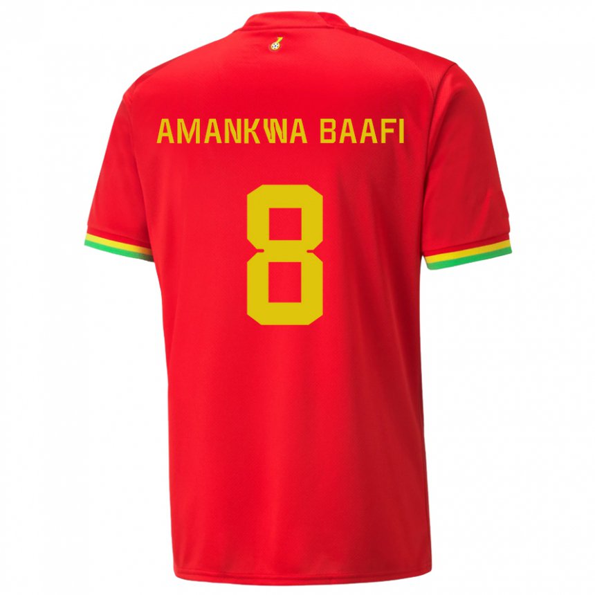Kinder Ghanaische Yaw Amankwa Baafi #8 Rot Auswärtstrikot Trikot 22-24 T-shirt