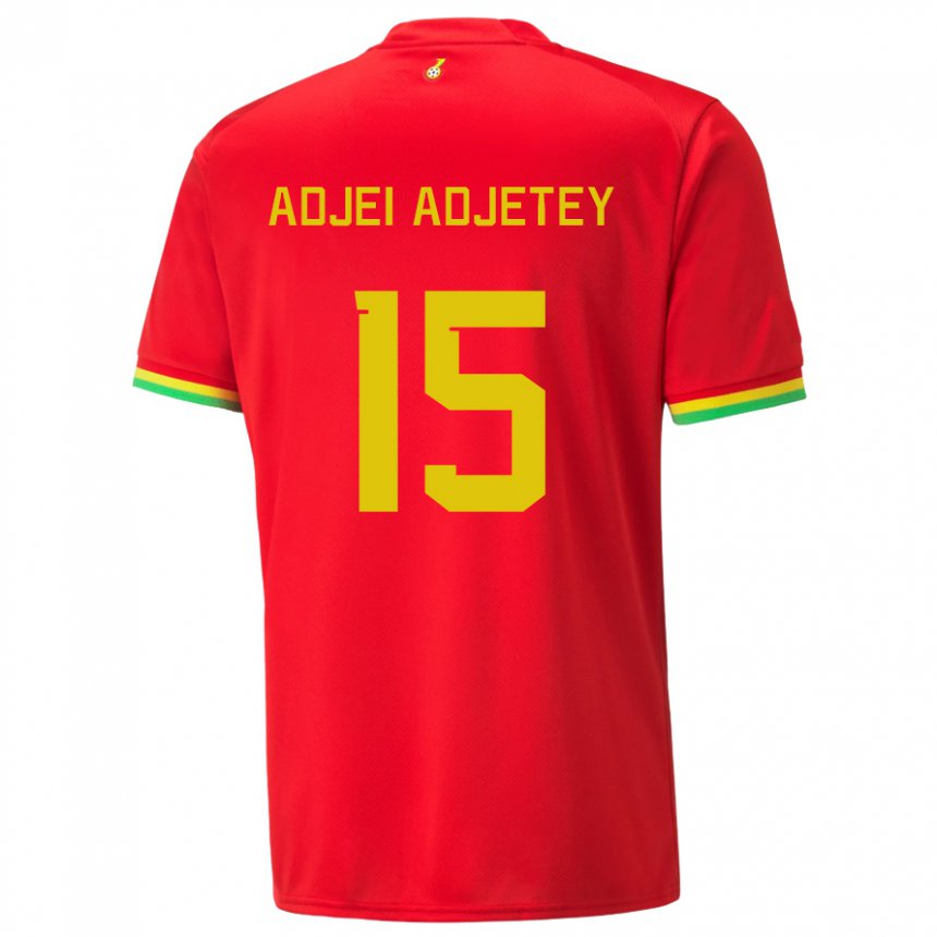 Kinder Ghanaische Jonas Adjei Adjetey #15 Rot Auswärtstrikot Trikot 22-24 T-shirt