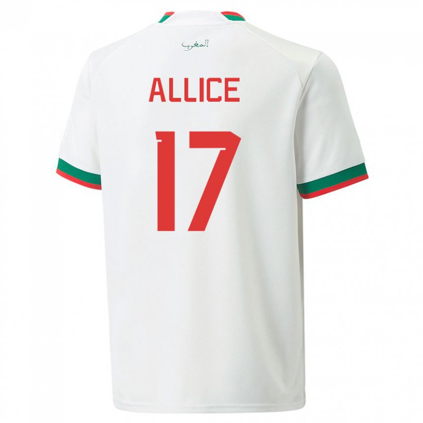 Kinder Marokkanische Eva Allice #17 Weiß Auswärtstrikot Trikot 22-24 T-shirt