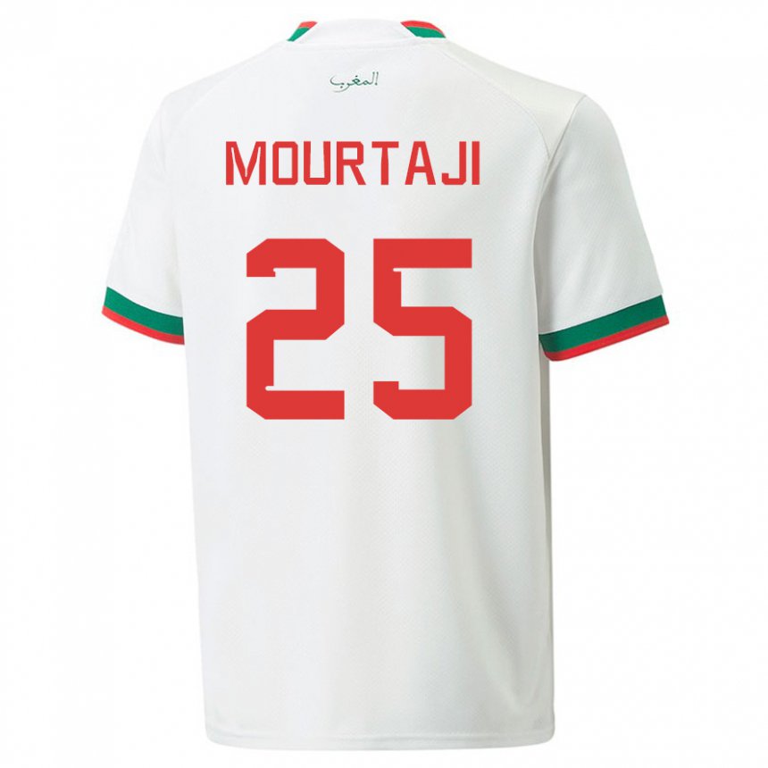 Kinder Marokkanische Chaymaa Mourtaji #25 Weiß Auswärtstrikot Trikot 22-24 T-shirt