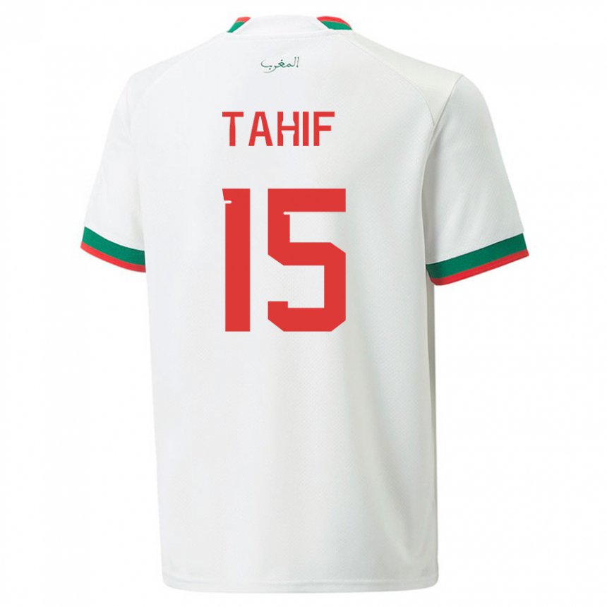 Kinder Marokkanische Adil Tahif #15 Weiß Auswärtstrikot Trikot 22-24 T-shirt