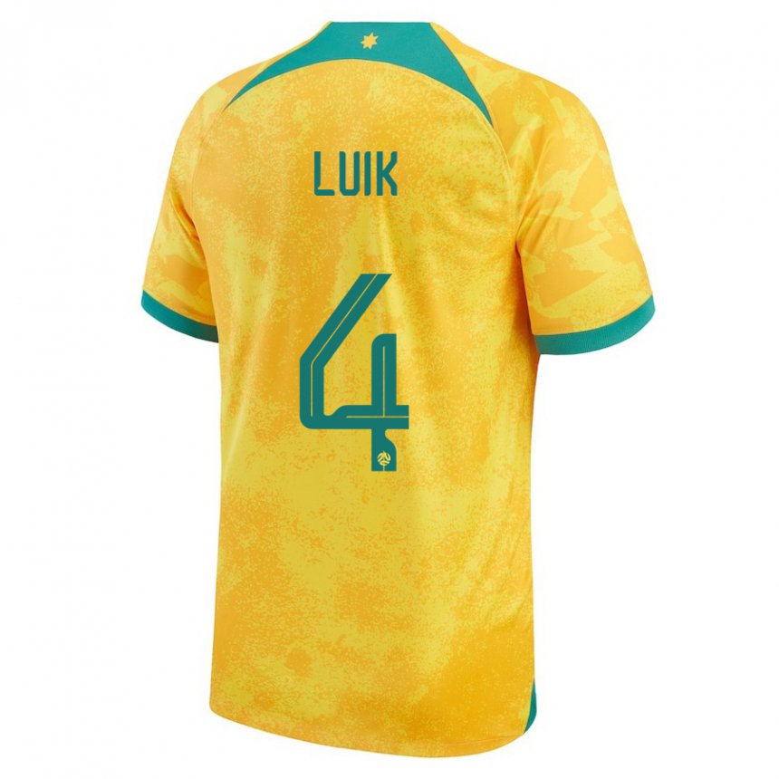 Herren Australische Aivi Luik #4 Gold Heimtrikot Trikot 22-24 T-shirt