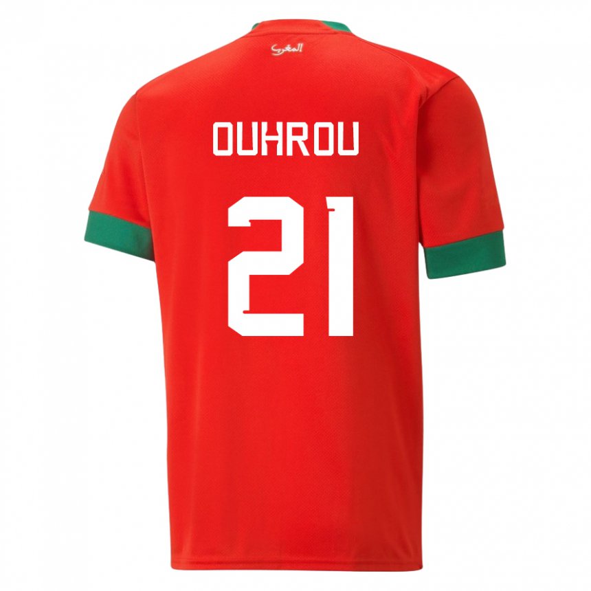 Herren Marokkanische Marouane Ouhrou #21 Rot Heimtrikot Trikot 22-24 T-shirt