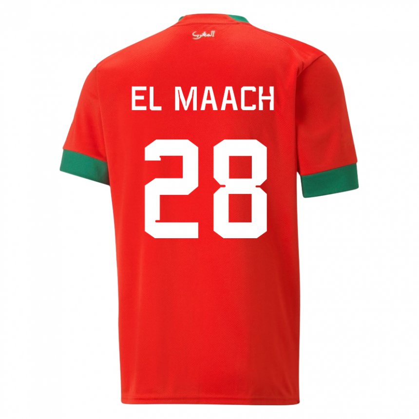 Herren Marokkanische Fouad El Maach #28 Rot Heimtrikot Trikot 22-24 T-shirt