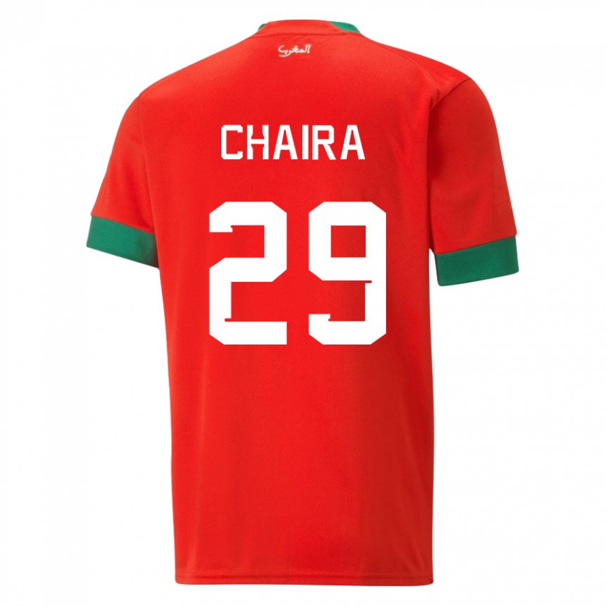 Herren Marokkanische Ilyas Chaira #29 Rot Heimtrikot Trikot 22-24 T-shirt