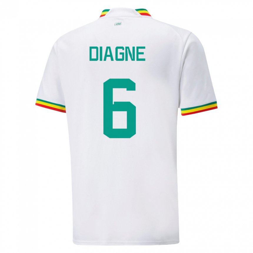 Herren Senegalesische Edmee Diagne #6 Weiß Heimtrikot Trikot 22-24 T-shirt