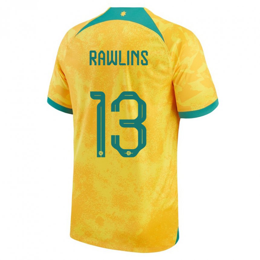 Herren Australische Joshua Rawlins #13 Gold Heimtrikot Trikot 22-24 T-shirt